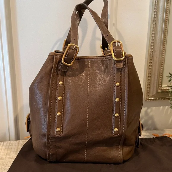 Tod's G-Bag Sacca Grande Brown Leather Tote Shoulder Bag with Dustbag - Picture 4 of 13